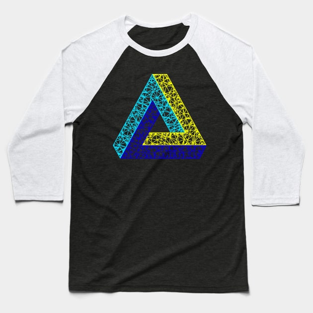 Penrose Triangle Baseball T-Shirt by TRIME